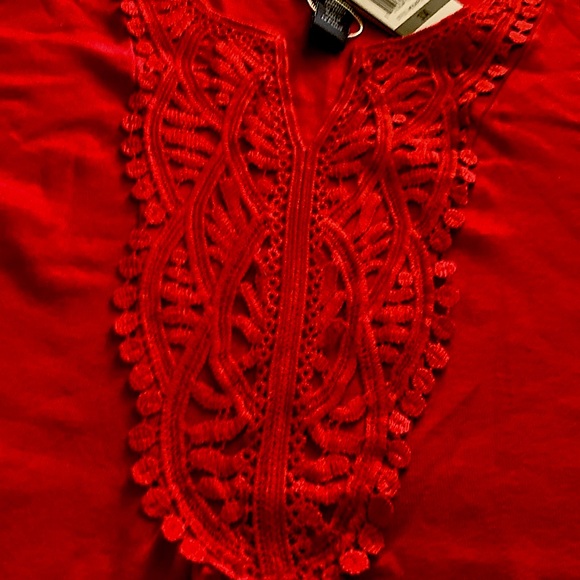 Shortsleeved red jersey top in Plus Size 3X. Great for Valentines and traveling. - Picture 2 of 5
